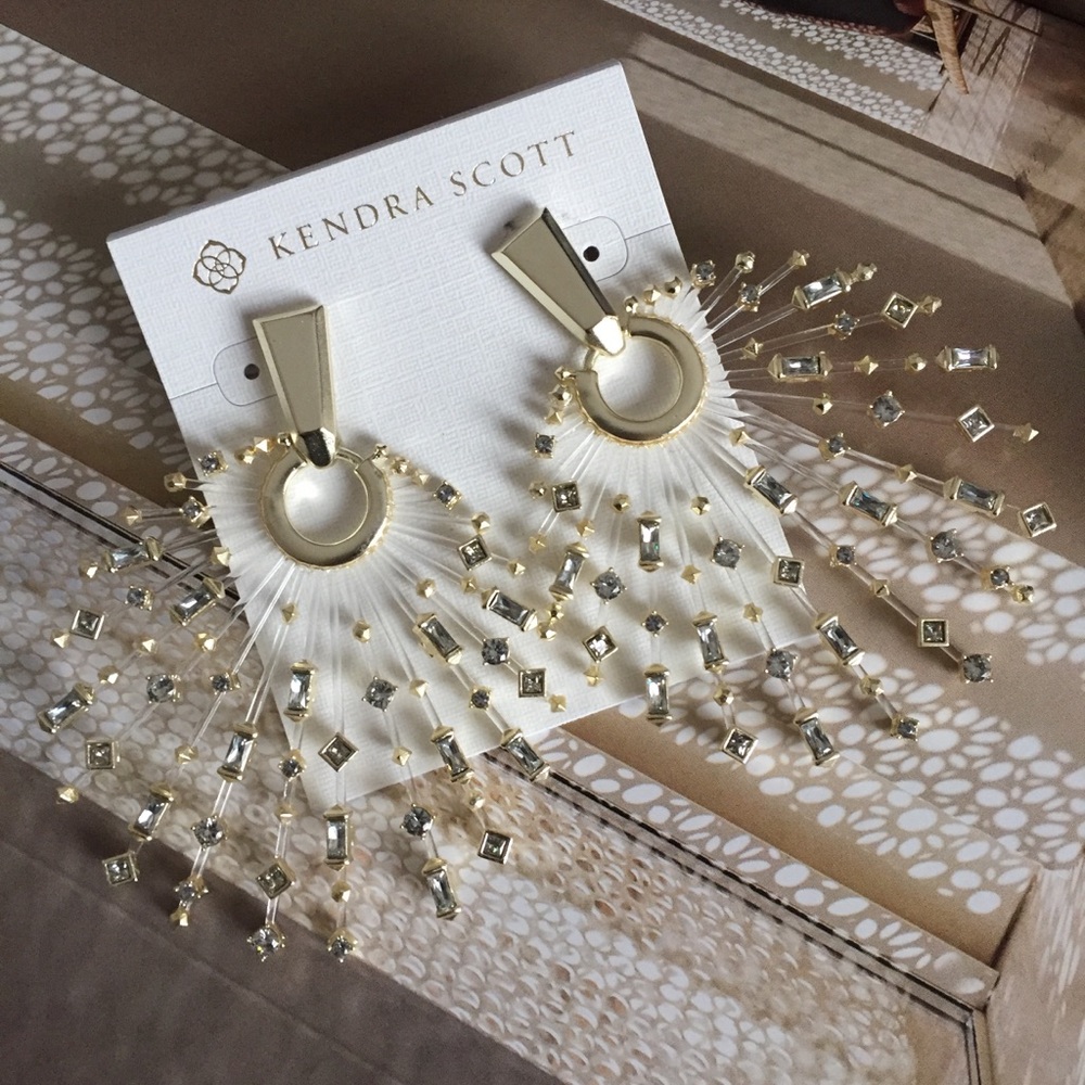 Kendra Scott Gold and Silver Fan Earrings - Picture 5 of 7